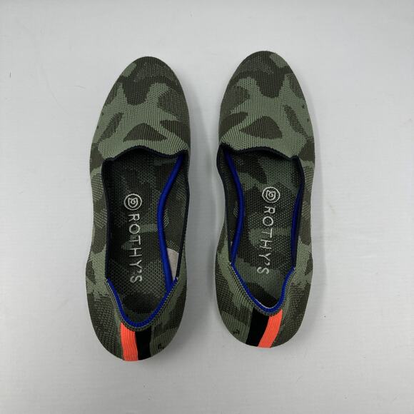 Rothy's The Loafer in Olive Camo Size 8.5 Comfort Travel Knit Slip On - Picture 4 of 6